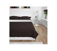 vidaXL Couvre-lit matelassé double face 220 x 240 cm Crème et Marron