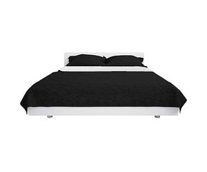 Couvre lit à double face matelassé 220 x 240 cm Noir et blanc