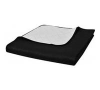 vidaXL Couvre-lit à double face matelassé 170x210 cm Noir/Blanc