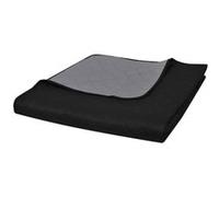 Couvre lit à double face matelassé Noir Gris 170x210 cm Noir G