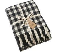 CHARLOT - Couvre-lit à Franges 100% Recyclé Tissage Pieds de poule 240x260cm -