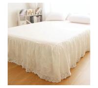 Couvre lit À Volants Jupe de lit en Dentelle Coton Pur, Couvre-lit, Drap, Housse, Ensemble literie Luxe for Mariage Princesse, 1 pièce(200X220cm 1pc)