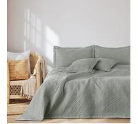 AmeliaHome Couvre-lit 260 x 280 cm - Couvre-lit ultrasonique matelassé - Polyester Ophélie - Gris
