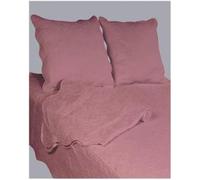 Couvre lit boutis 2 places uni Bois de rose Rose