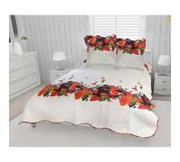 Couvre-Lit Boutis Coton 220x240 Cm Amelie Avec 2 Taies D'oreiller