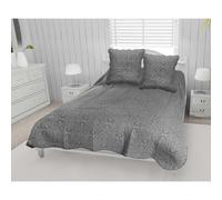 Soleil d'ocre Couvre lit boutis Coton 220x240 cm Arabesque avec 2 taies d'oreiller