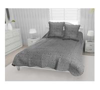 Soleil d'ocre Couvre lit boutis Coton 220x240 cm Arabesque avec 2 taies d'oreiller