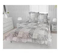 Couvre-Lit Boutis Coton 220x240 Cm Aurore Avec 2 Taies D'oreiller