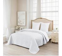 Couvre-lit Boutis de Lux Percale pur coton 230x250cm - FANNY & CÉLINE - M23-7001 BLANC - Uni - Chambre