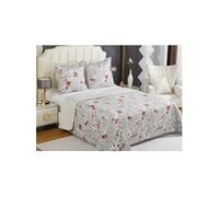 Couvre-lit Boutis épais matelassé - FANNY & CELINE - 220x240cm - 2 Taies 65x65cm - Rouge - Lavable