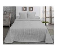 Couvre-lit boutis - JAVIER LARRAINZAR - Gris - Lit 105 cm - Tissu jacquard - Polycoton - Rembourrage fin