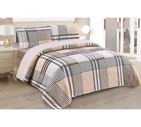 Couvre-lit Boutis pour Printemps et été Bicolore réversible uni + 1 Housse de Coussin 50 x 70 cm - Couverture Douce et Moderne (lit 90, 180 x 260 cm)