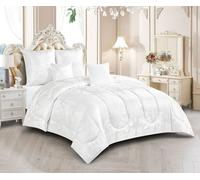 Couvre Lit - BRENDA - 5 Pcs - Blanc - 220 x 240 cm - 100% Polyester - Lavable