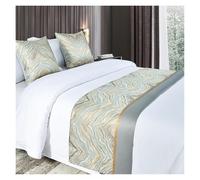 Couvre-lit, Chemins de lit, Motifs Montagnes et rivières, Jacquard, Patchwork, Douce décoration, Couvre-lit doré Luxe, écharpes(A Gold,50 * 240cm for 180cm Bed)