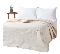 Couvre lit crème matelassé motif en relief arabesques florales 230 x 260 cm