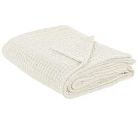 Couvre-lit de Chambre Jeté de Lit à Motif Gaufré 220 x 240 cm en Coton Beige Cla