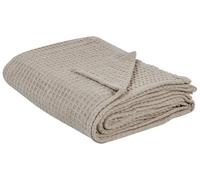 Couvre-lit de Chambre Jeté de Lit à Motif Gaufré 220 x 240 cm en Coton Taupe Cha