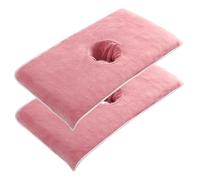 Couvre-lit de massage, couvercle de table massage avec trou visage 2pcs 16x31, 5 pouces lit microfibre Doom et cutané Feuilles table absorbantes à eau pour salon beauté, rosâtre