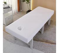 Couvre Lit de Massage Housse de Protection Complète pour Table de Massage Spa Draps de Massage Couvre Lit de Salon de Beauté White 65x190cm(H)