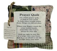 Couvre-lit de prière de poche avec croix à l'intérieur, fait à la main, courtepointe de prière de poche vintage, carrés, cadeau de condoléances chrétiennes pour femme, clergé, pasteur, appréciation