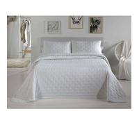 Couvre-lit décoratif - Pierre Cardin - Lit 135 cm - Blanc C4 - 235x270 cm - Microfibre - Comprend housse d'oreiller