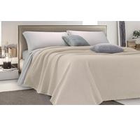 Couvre-lit en coton avec finition en nid d abeille : 260 x 280 cm / Blanc