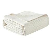 Couvre-lit en coton gaufré léger 170x210cm - WOLTU - Relief gaufré carré - Crème