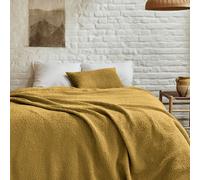 Couvre Lit En Coton Jaune 260x240 Jaune
