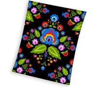 Couvre-lit en microfibre Carbotex 150x200 Corail noir fleurs colorées C23