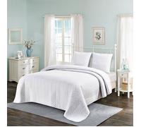 Couvre-lit épais matelassé - FANNY & CÉLINE - M23-6012 - Blanc - Uni - Synthétique