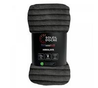 Couvre Lit Flanelle Et Velours 180x220 Cm Himalaya Anthracite, Par Soleil D'ocre