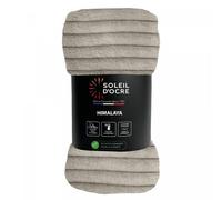 Couvre lit flanelle et velours 220x240 cm HIMALAYA ecru par Soleil d'ocre
