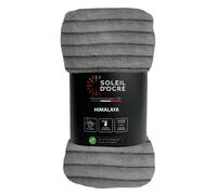 Couvre Lit Flanelle Et Velours 220x240 Cm Himalaya Gris, Par Soleil D'ocre