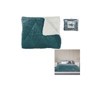 Couvre Lit Flanelle Sherpa Vert Home Deco Factory