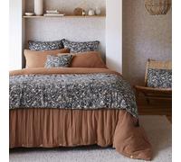 Terre de Nuit - Couvre-lit Gaze de Coton imprimé Floral 90x200 cm Bleu Marine - - Bleu Marine - Floral