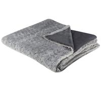 Couvre-Lit Gris 200 x 220 cm Très Doux pour Chambre ou Salon Saraswati