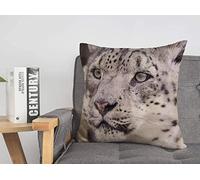Couvre-lit Housse de Coussin Pays de Galles Élevage Colwyn Feline Awaresome Snow Bay Profil Léopards Fourrure Captive Nature Zoo Asie Fermer Housses de Coussin Confortables 45,7 x 45,7 cm pour lit,