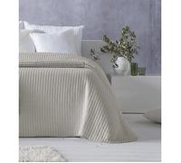 Couvre-lit Jacquard - Pierre Cardin - 180x270 cm - Beige - À rayure - Élégant - Légère - 50 % Coton, 50 % Polyester