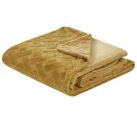 Couvre-lit Jeté de Lit à Motif Gaufré 200 x 220 cm en Tissu Pelucheux Polyester