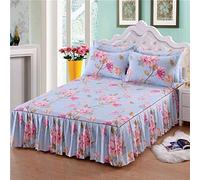 Couvre-lit Jupes De Lit, 3 Pièces Super Soft Ponçage Imprimer Skin-Friendly Simple Double Queen Size Couverture De Lit Feuilles De Ménage Couvre-lit Avec 2 Taies D'oreiller,B-180x220cm