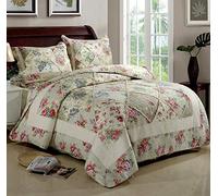 Couvre Lit Matelassé 2 Personnes De Luxe Dessus De Lit Boutis Coton Patchwork Couverture,Patchwork1