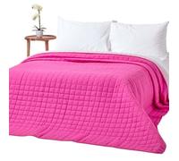 HOMESCAPES Couverture matelassée réversible qualité supèrieure 150 x 200 cm de Couleur Rose/Cerise Faites en Pur Coton garnissage 100% Polyester