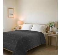 Couvre-lit matelassé d’été Ligne Basic Made in Italy en Microfibre Douce imprimée - Couette Printemps-été mi-Saison - Stars Grigio, Double 250x240 cm