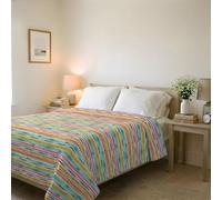 Couvre-lit matelassé d’été Ligne Basic Made in Italy en Microfibre Douce imprimée - Couette Printemps-été mi-Saison - Fez, Double 250x240 cm