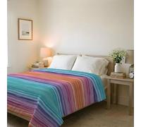 Couvre-lit matelassé d’été Ligne Basic Made in Italy en Microfibre Douce imprimée - Couette Printemps-été mi-Saison - Rainbow, Double 250x240 cm