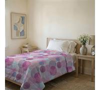 Couvre-lit matelassé d’été Ligne Basic Made in Italy en Microfibre Douce imprimée - Couette Printemps-été mi-Saison - Soffioni, 1 Place et demie 200x240 cm