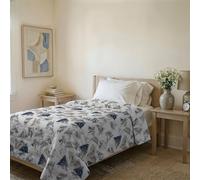Couvre-lit matelassé d’été Ligne Basic Made in Italy en Microfibre Douce imprimée - Couette Printemps-été mi-Saison - Urban Blu, Simple 160x240 cm