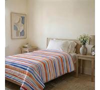 Couvre-lit matelassé d’été Ligne Basic Made in Italy en Microfibre Douce imprimée - Couette Printemps-été mi-Saison - Strisce, Simple 160x240 cm