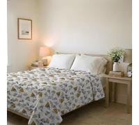 Couvre-lit matelassé d’été Ligne Basic Made in Italy en Microfibre Douce imprimée - Couette Printemps-été mi-Saison - Urban Giallo, Double 250x240 cm