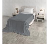 Couvre-lit matelassé d’été Water Washed, Couvre-lit en Microfibre, matelassé et rembourré 100 g, Couverture lit Simple 160x250 cm - Dark Grey/Light Grey